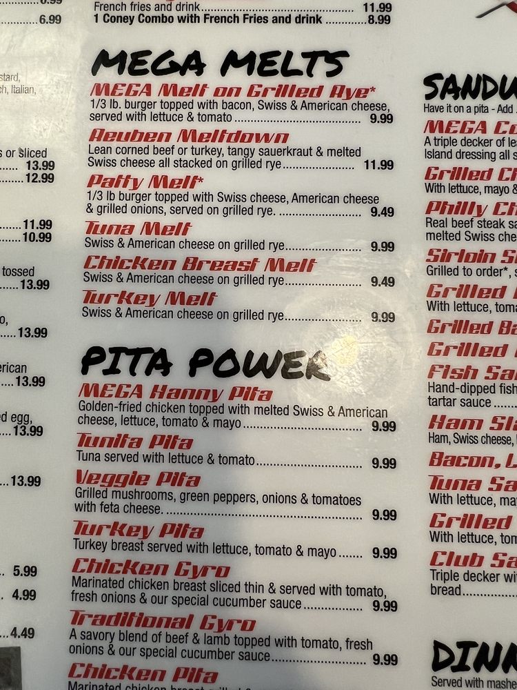 Mega Coney Island Menu - Image 1